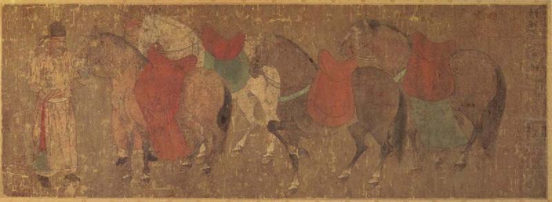 unknow artist Reitknecht with horses seaweed-dynasty china oil painting image